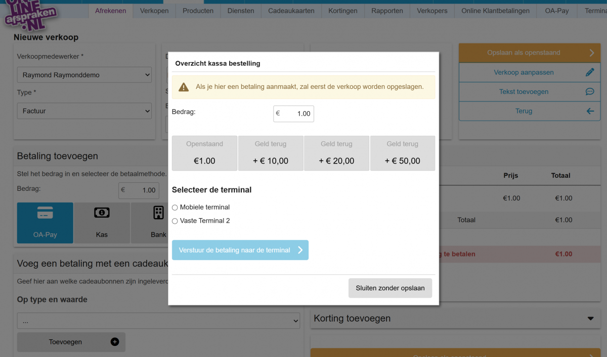Betaling aanslaan OA-Pay